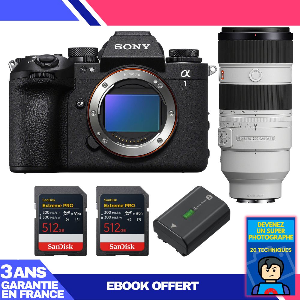 Boitier Sony alpha 1 II + FE 70 200mm f2.8 GM OSS II + 2 SanDisk Extreme PRO UHS II SDXC + Sony NP FZ100 + Ebook 'Devenez Un Super Photographe - vue 4
