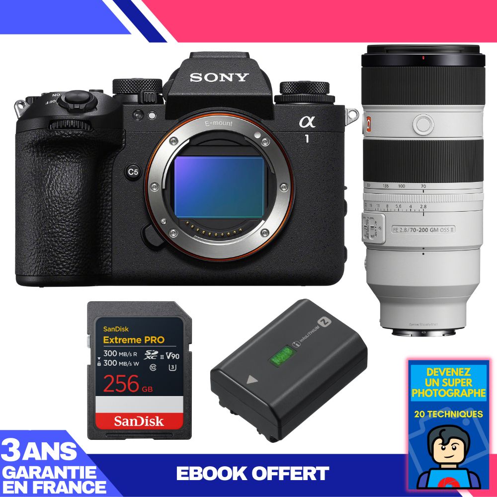 Boitier Sony alpha 1 II + FE 70 200mm f2.8 GM OSS II + 1 SanDisk Extreme PRO UHS II SDXC + Sony NP FZ100 + Ebook 'Devenez Un Super Photographe - vue 4
