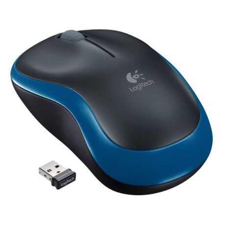 Logitech M185 - Souris optique sans fil ambidextre 1000 dpi avec récepteur USB - bleu
