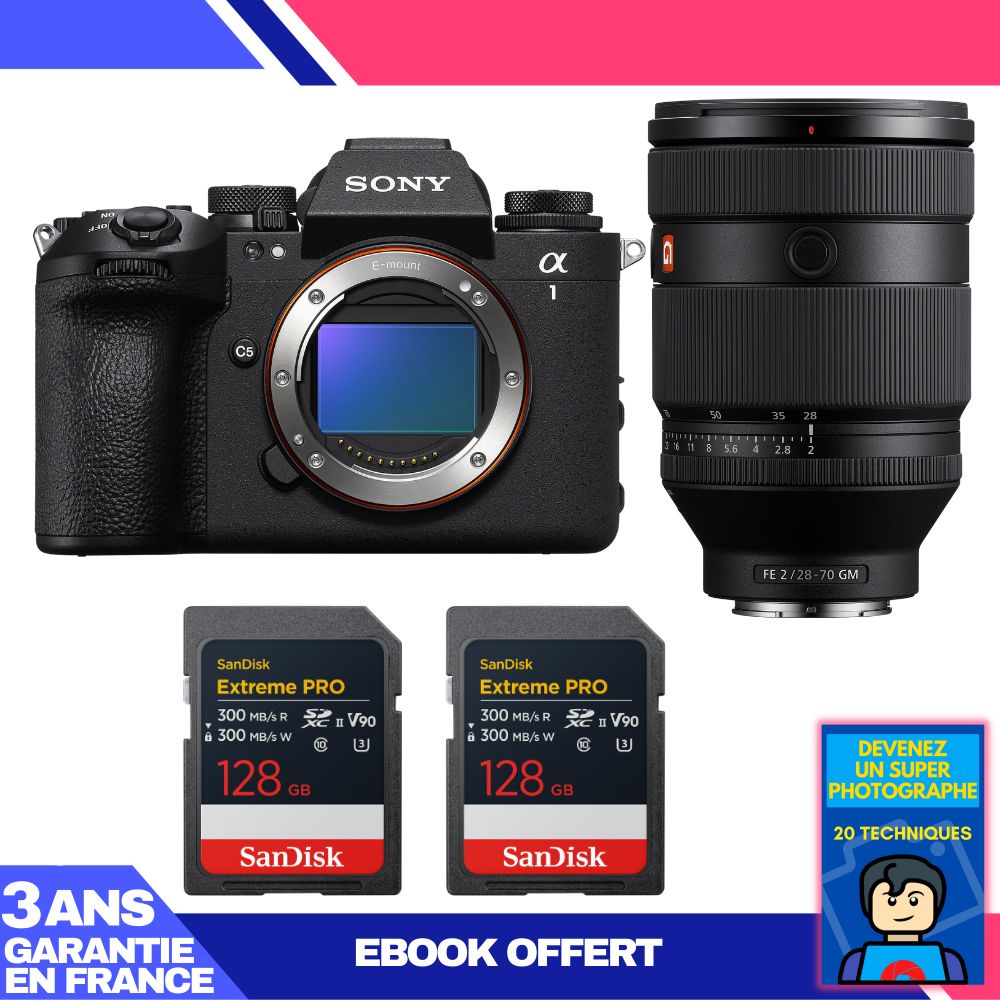 Boitier Sony alpha 1 II + FE 28 70mm f2 GM + 2 SanDisk Extreme PRO UHS II SDXC + Ebook 'Devenez Un Super Photographe - vue 4