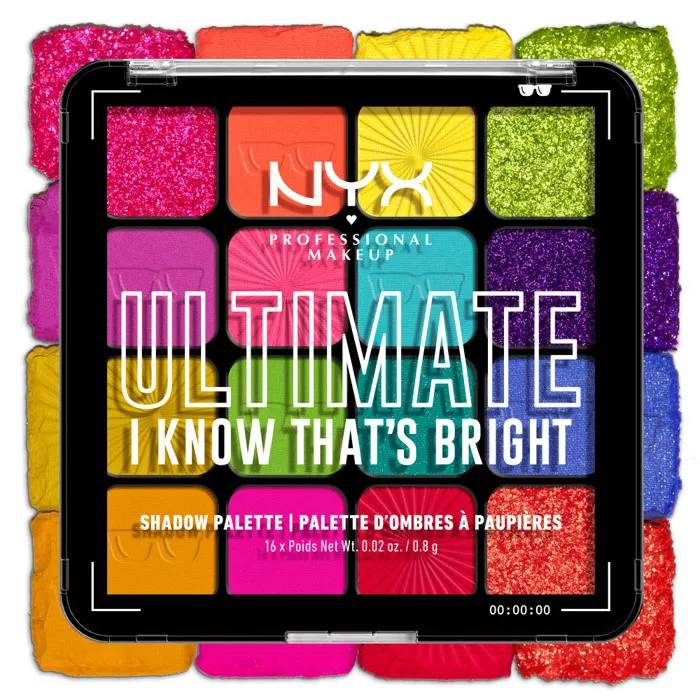 Nyx Professional Makeup - Ultimate Shadow - Palette D'ombres À Paupières 16 Teintes - I Know That's Bright-Multicolore