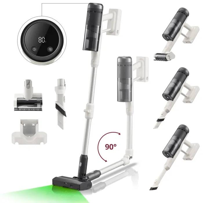 Roborock H60 Pro Aspirateur Balai sans Fil 170AW 80 Min d’Autonomie Tube Flexible 90° Détection Poussière LED - vue 2