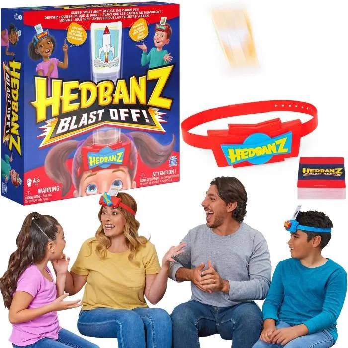 Social Game Family Party Competition Challenge Hedbanz Blast Off! Qu'est Ce Que Je Suis Spin Master