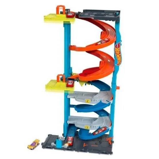 Hot Wheels City Tour Spirale Transformable 2 en 1 avec 1 Voiture et Un Ascenseur Manuel Jouet Enfant Dès HKX43