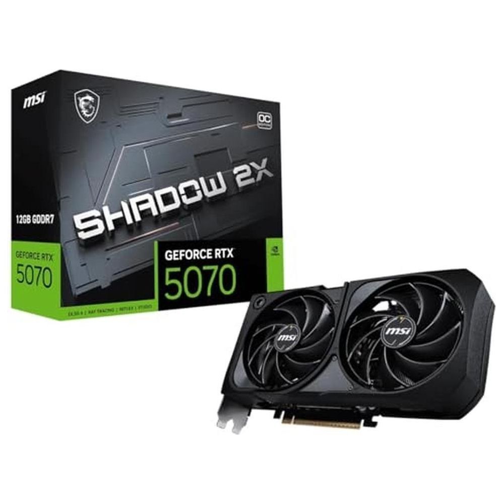 MSI RTX 5070 SHADOW 2X OC 12G, GeForce RTX 5070, 12 GB GDDR7, PCI-Express