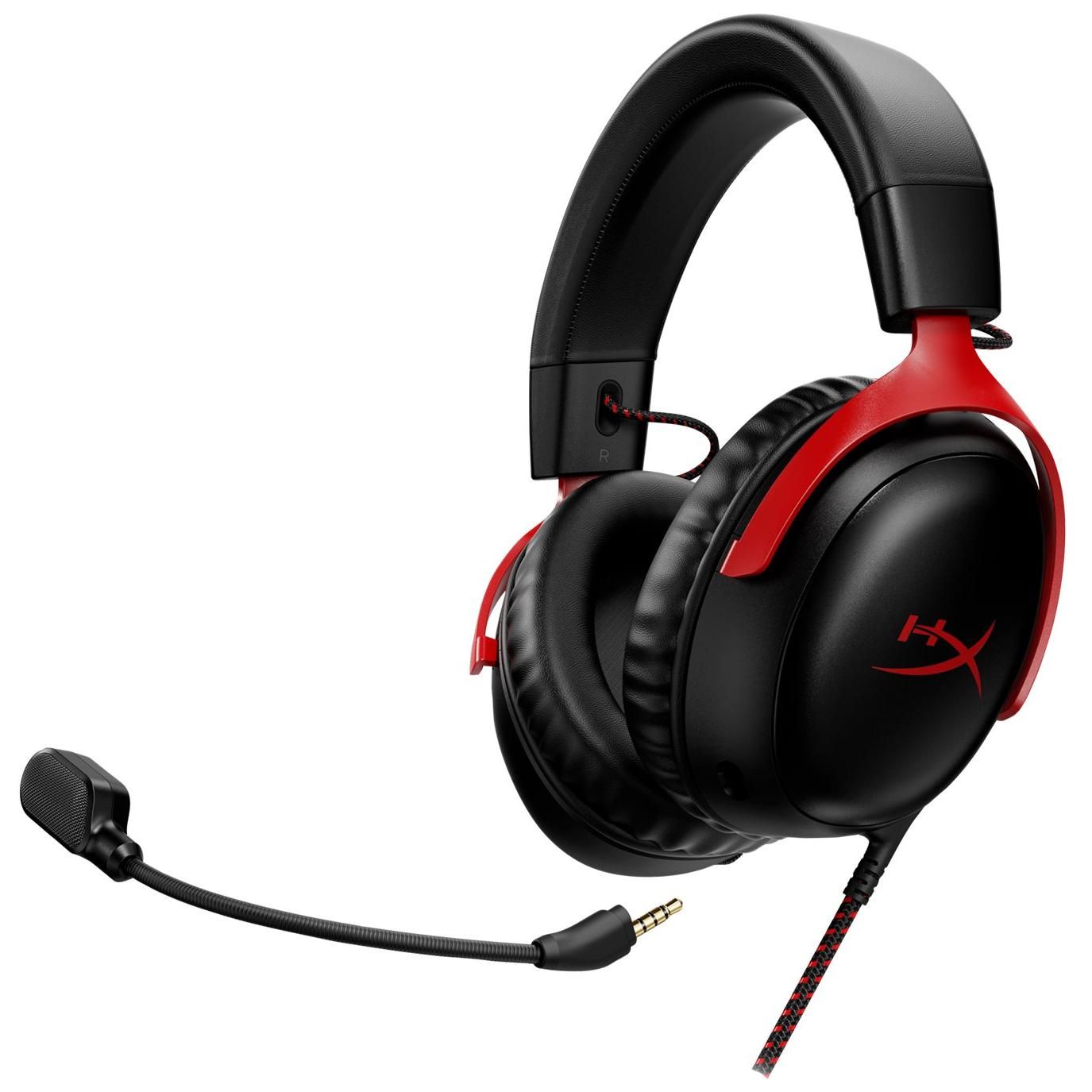 HyperX Cloud 3 - Micro-casque - circum-aural - filaire - USB, jack 3,5mm - noir, rouge
