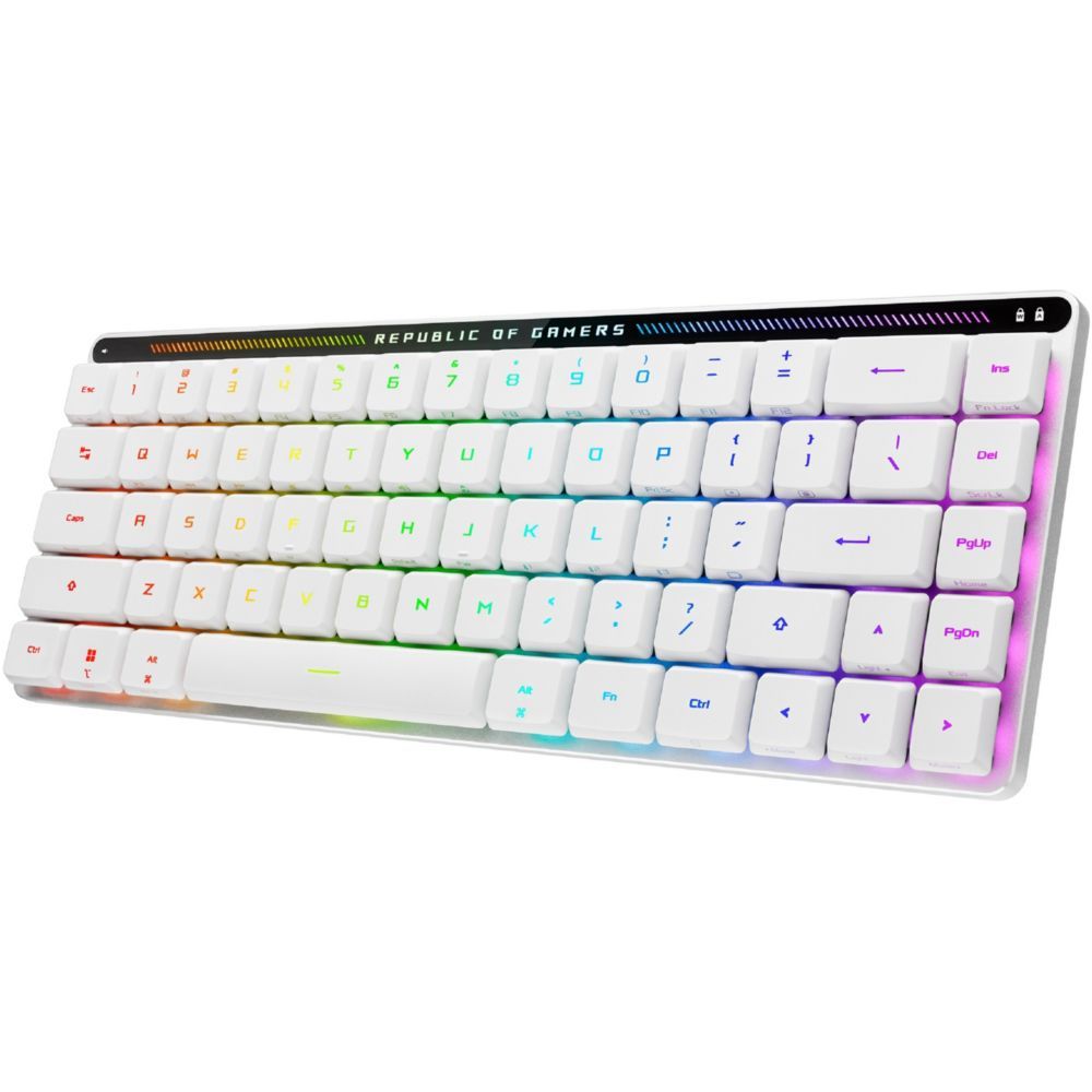 ASUS ROG Falchion RX - Clavier - 65% - compact - backlit - sans fil - 2.4 GHz, USB, Bluetooth 5.1 - commutateur : profil bas ROG RX RED - blanc