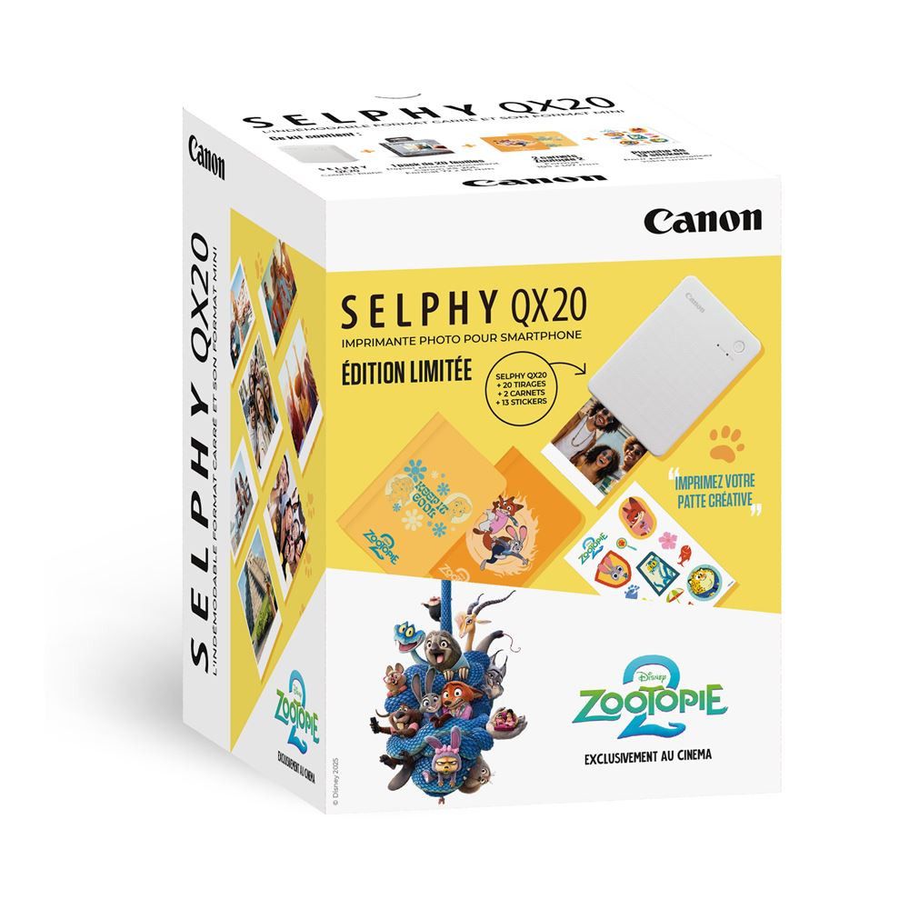Kit Imprimante Photo Canon Selphy QX20 Edition Zootopie 2 Sable + Papier + 2 carnets + Stickers - vue 4