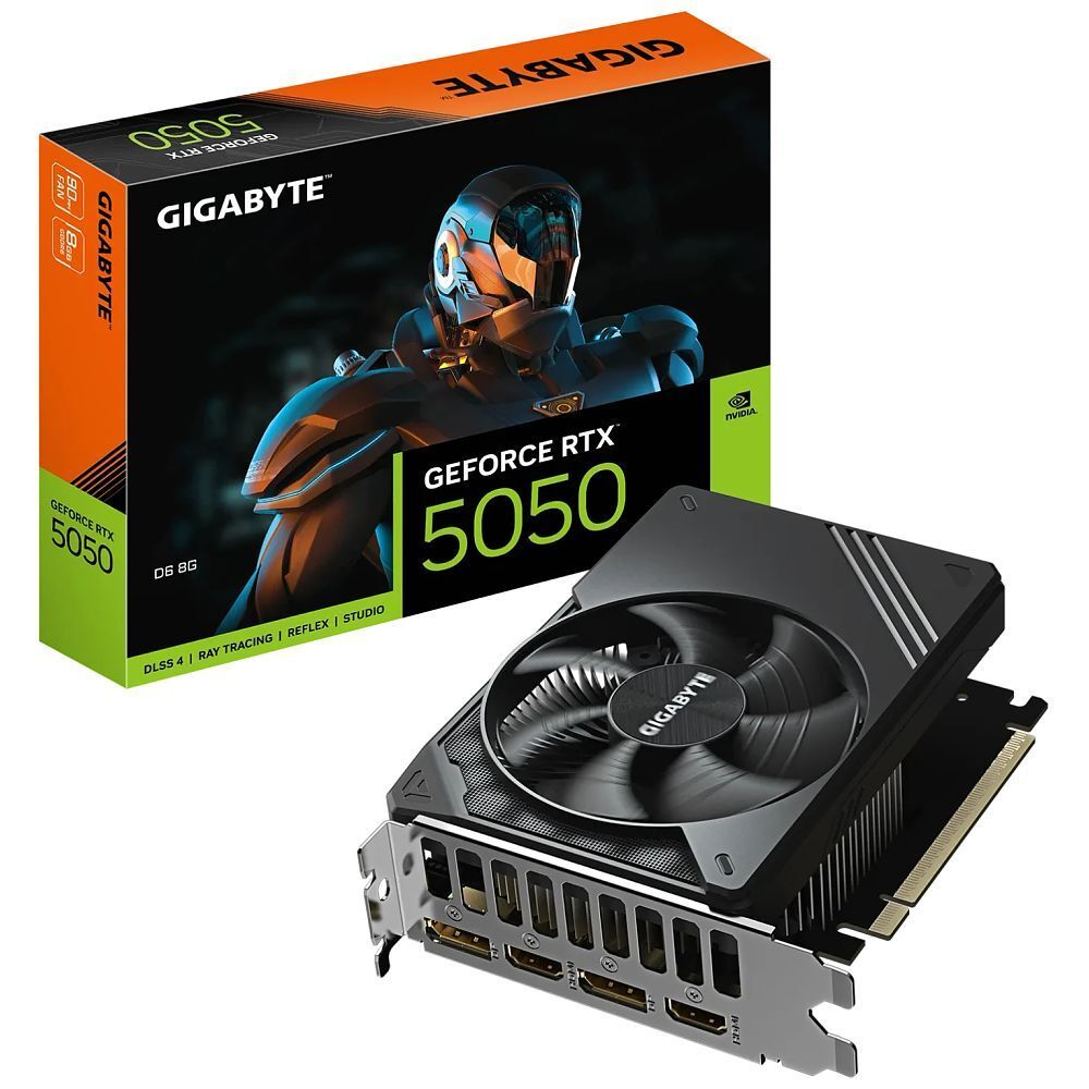 GIGABYTE GeForce RTX 5050 D6 8G Scheda Grafica 8GB GDDR6 128bit PCI E 5.0 2572MHz Frequenza core 2 x DP 2 x HDMI NVIDIA DLSS 4 GV N5050D6 8GD Neuf - vue 2