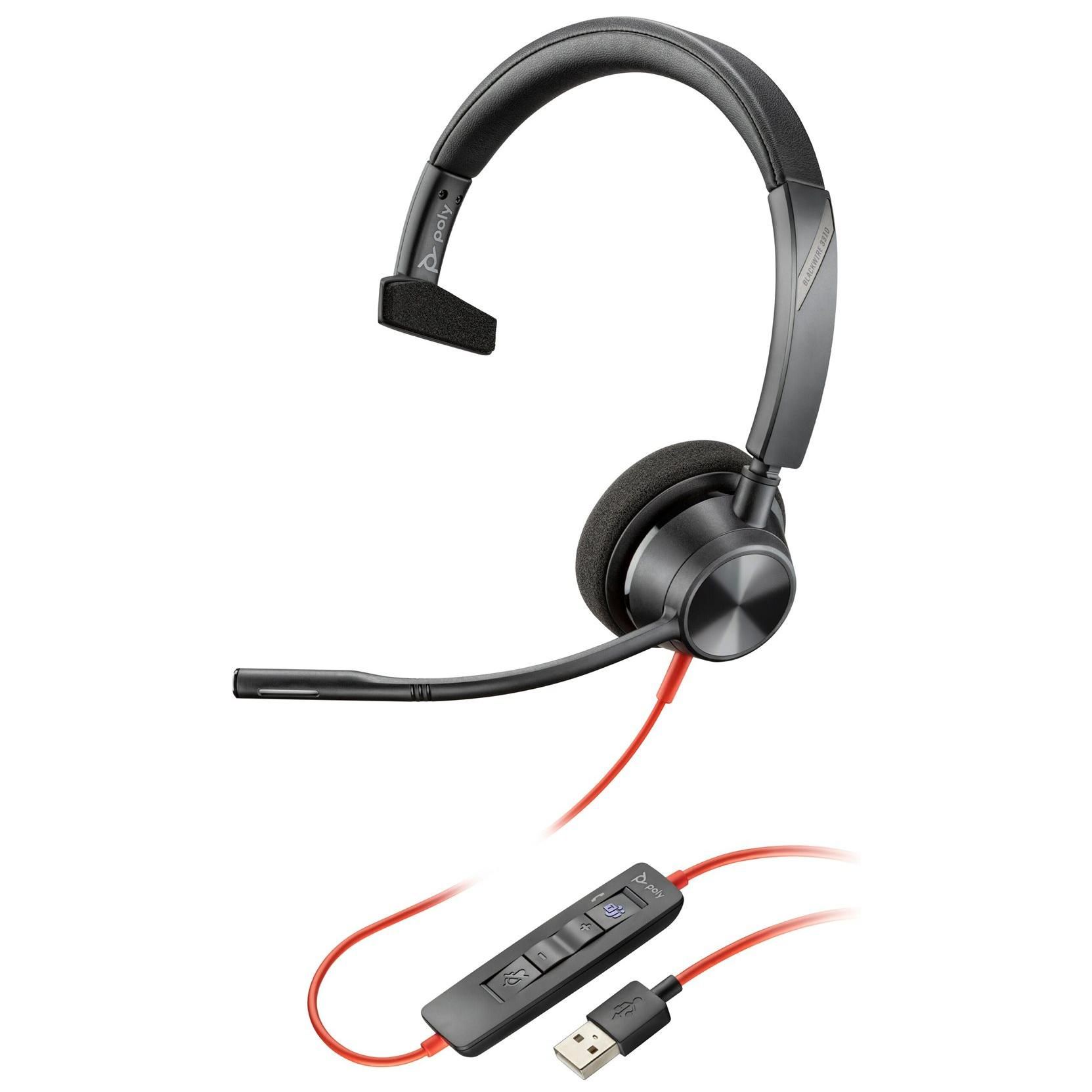Poly Blackwire 3310 Blackwire 3300 series micro casque sur oreille filaire USB C jack 3 5mm Certifié pour Microsoft Teams