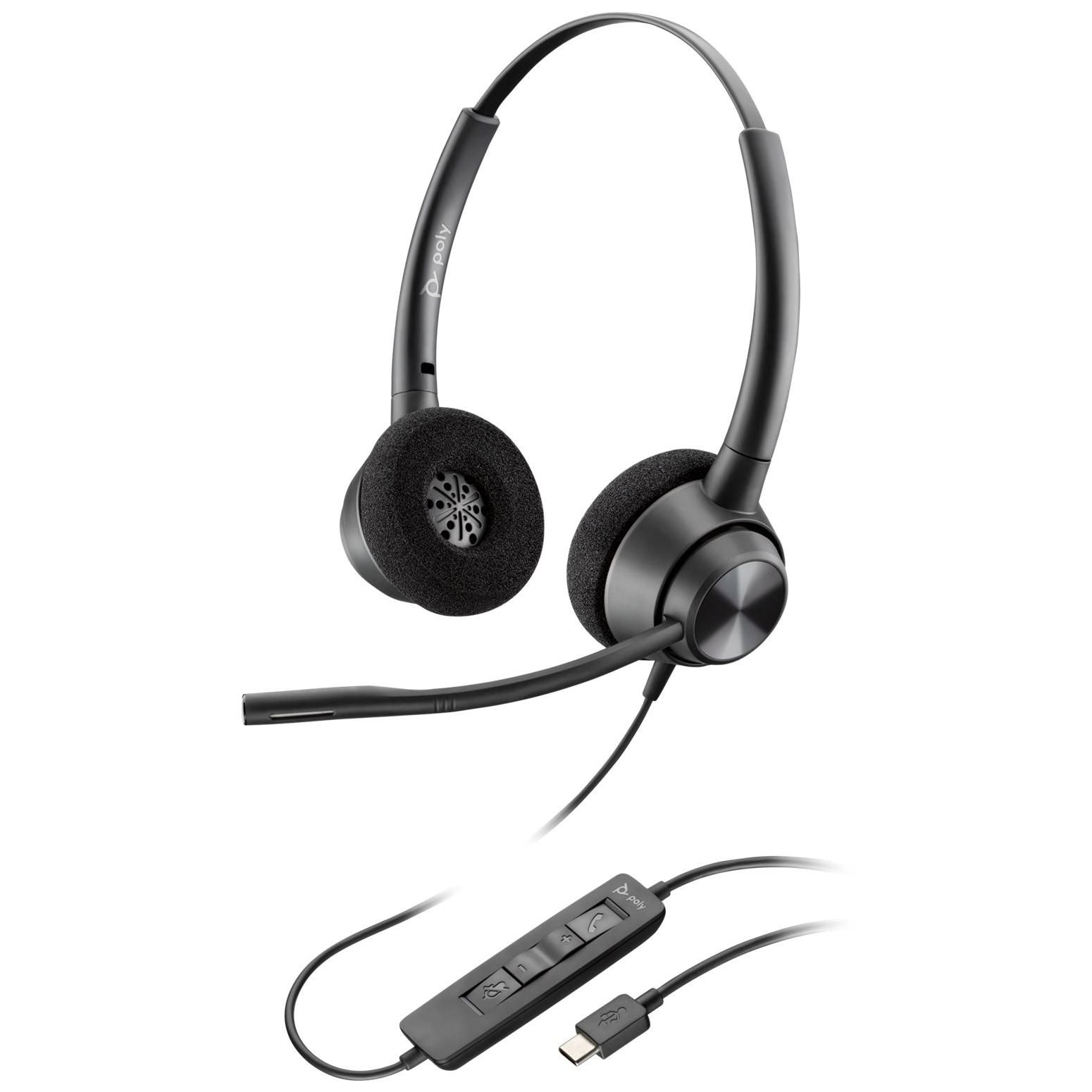 POLY Micro casque binaural EncorePro 320 USB C TAA Neuf - vue 3