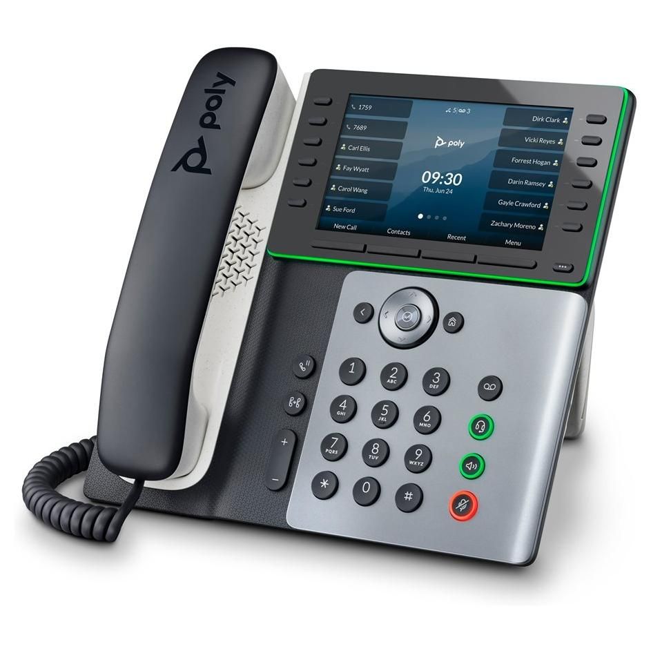 Poly Edge E550 Téléphone VoIP avec ID d'appelantappel en instance conférence à trois capacité d'appel SIP SDP