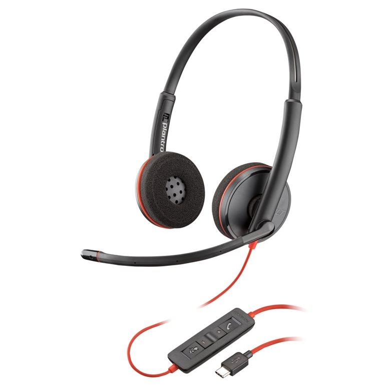 Poly Blackwire C3220 Blackwire 3200 Series micro casque sur oreille filaire USB C Certifié Skype certifié Cisco Jabber Certifié Avaya