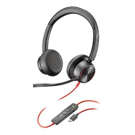 HP Poly Blackwire 8225 - Blackwire 8200 series - micro-casque - sur-oreille - filaire - Suppresseur de bruit actif - USB-C - noir - certifié Zoom