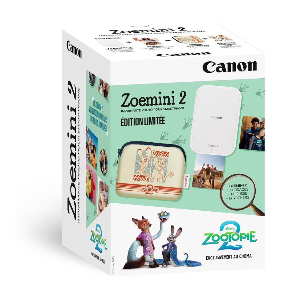 Kit Imprimante Photo Canon Zoemini 2 Edition Zootopie 2 + Housse Zootopie 2 + Stickers - vue 2
