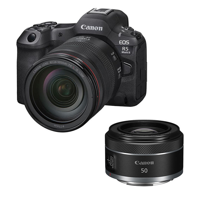 CANON EOS R5 MARK II + Objectif RF 24 105mm f4 IS USM + RF 50mm f1.8 STM Garanti - vue 2