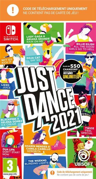 JUST DANCE 2021 CODE IN BOX SWITCH CODE DE TELECHARGEMENT DANS LA BOITE