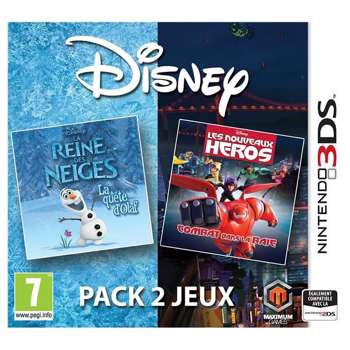Disney pack 2 jeux : La Reine des Neiges + Les Nouveaux Héros 3DS Neuf - vue 3