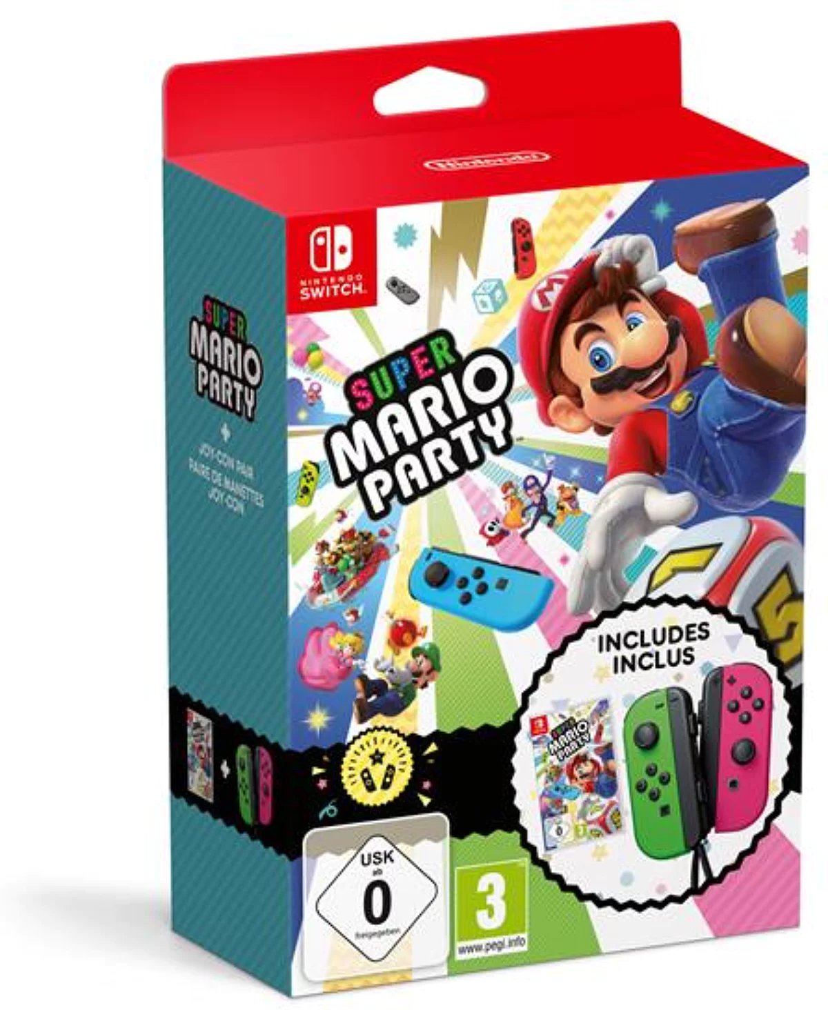 Super Mario Party Jeu Switch + 1 paire de Joy Con néon et Néon - vue 2