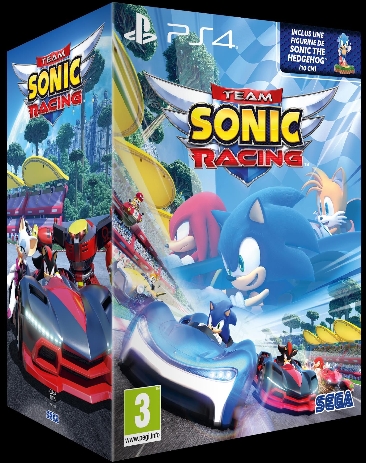 Team Sonic Racing + Figurine Sonic The Hedgehog 10 Cm Ps4