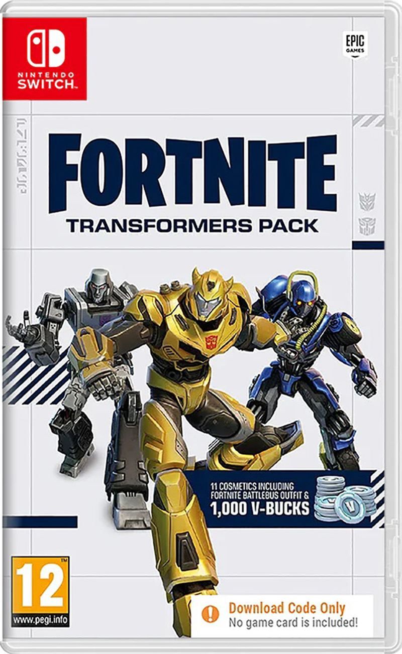Fortnite Transformers Pack Code in a Box Nintendo Switch