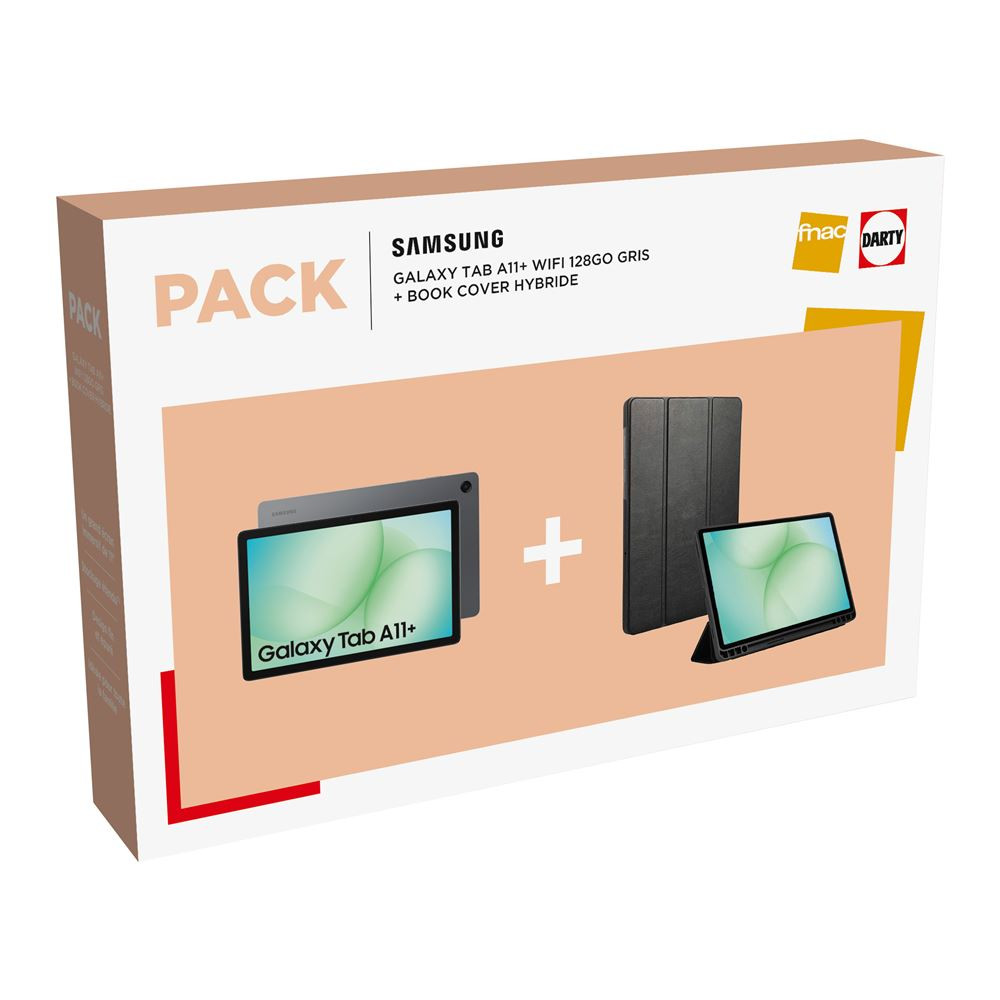 Pack Tablette tactile Samsung Galaxy Tab A11+ 11 + Book Cover Hybride - vue 3