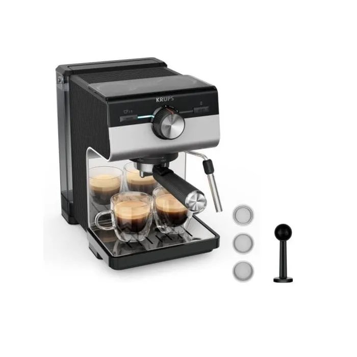 Cafetera Espresso Manual Krups Authentic+ XP384E10 2 15 bar con espumador de leche - vue 3