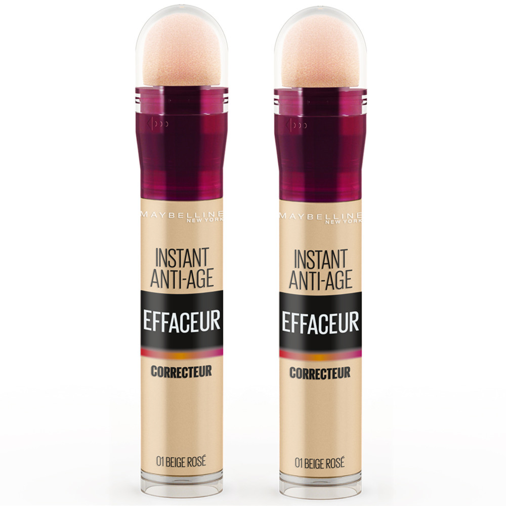 Maybelline New York Lot de 2 Anti cernesCorrecteur Fluide Instant Anti Age ’Effaceur Teinte : Rosé 01 2x 6 8 ml - vue 7