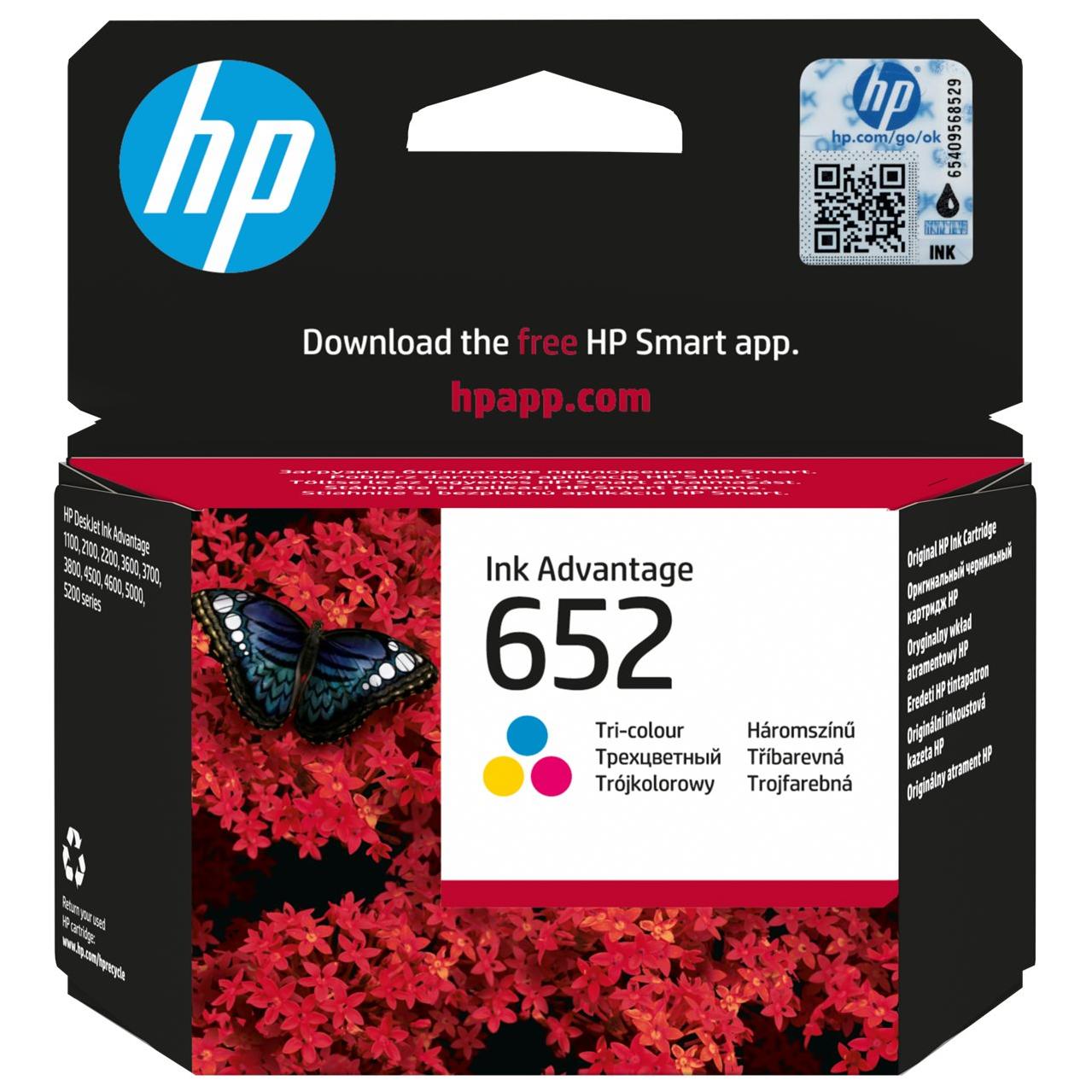 HP 652 - Couleur (cyan, magenta, jaune) - original - Ink Advantage - cartouche d'encre - pour Deskjet 1110, 2130, 3630; ENVY 4520; Officejet 3830, 4650