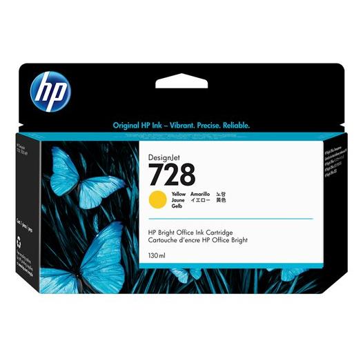 HP 728 - 130 ml - jaune - original - DesignJet - cartouche d'encre - pour DesignJet T730, T830