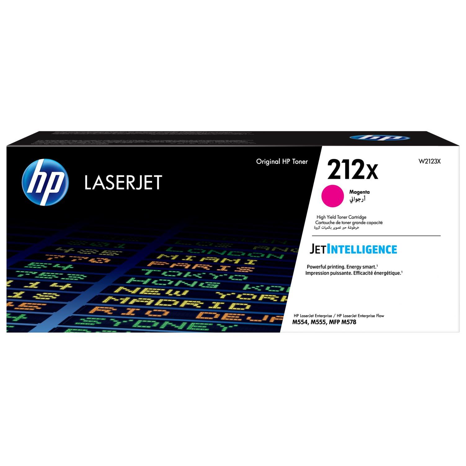 HP 212X - À rendement élevé - magenta - original - LaserJet - cartouche de toner (W2123X) - pour Color LaserJet Enterprise M555, MFP M578; LaserJet Enterprise Flow MFP M578