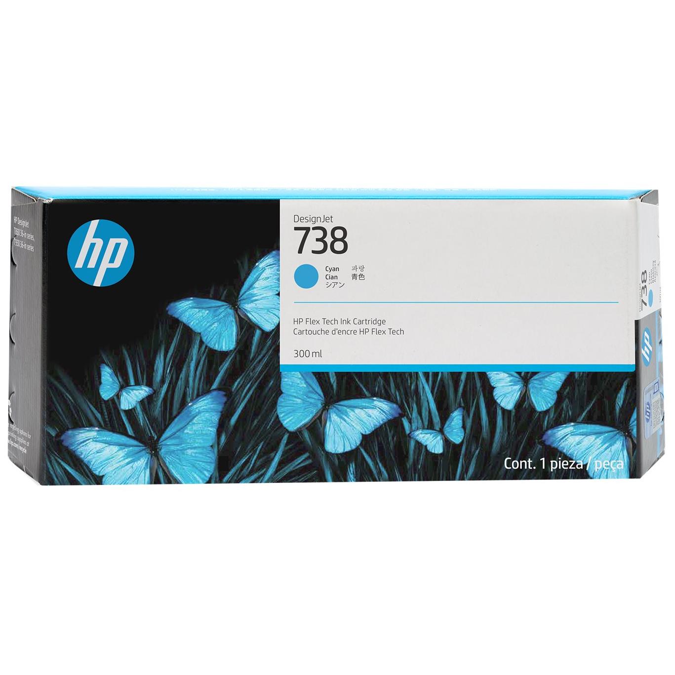 HP DesignJet 738 Cyan 676M6A - vue 3