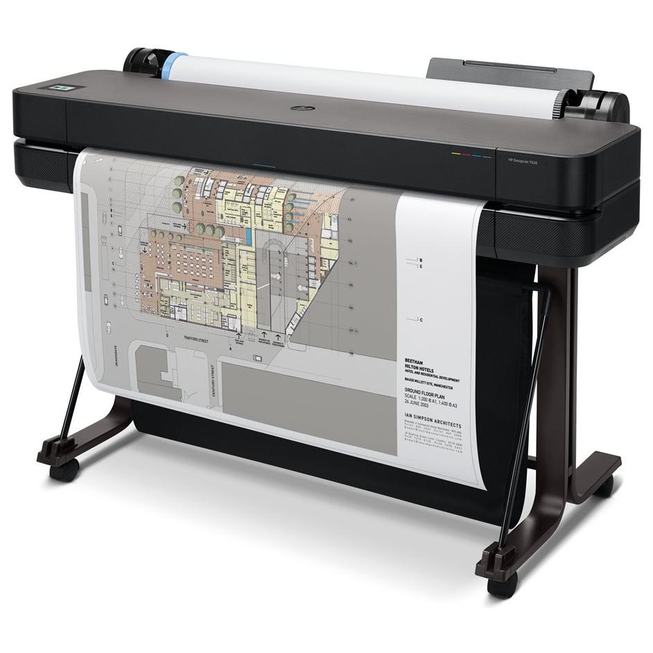 HP DesignJet T630 36 de 91 cm 5HB11D Imprimante Grand Format Traceur Standard A4 A0 76 Impressions A1h Wi Fi Ethernet USB 2400 x 1200 dpi Métal recyclé Garantie HP Click - vue 4