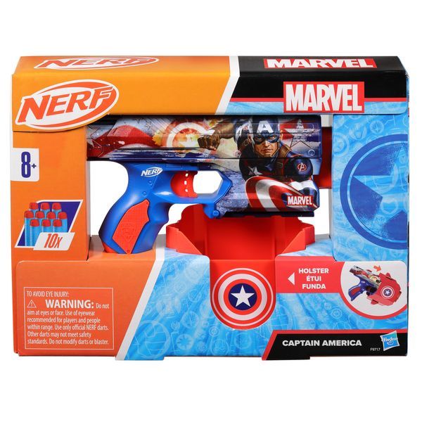 Nerf Marvel Captain America Blaster à fléchettes 10 fléchettes Nerf Elite Holster - vue 6
