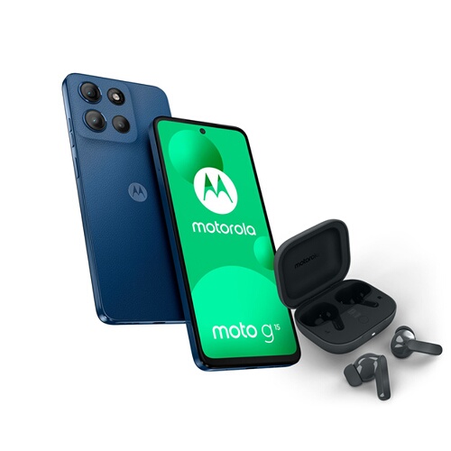 Pack Smartphone Motorola G15 6 72 Double SIM + Ecouteurs Motorola Buds Bass shadow - vue 2