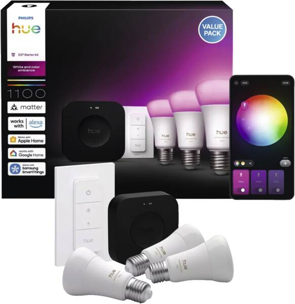Philips Hue WCA A60 E27 3KIT sw Pro EU - vue 3