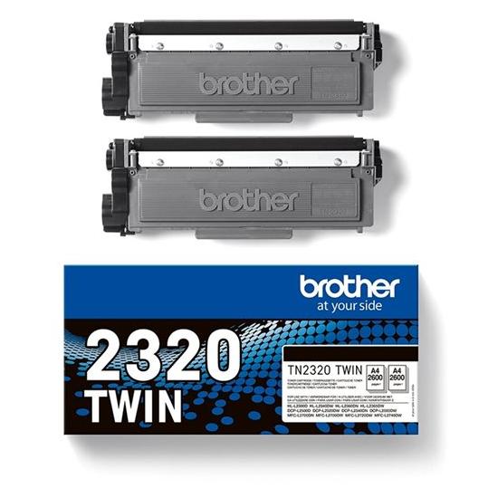 Brother TN2320 TWIN - Pack de 2 - à rendement élevé - noir - original - cartouche de toner