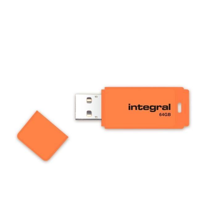 Clé USB Integral Neon 64 Go USB 2.0 orange