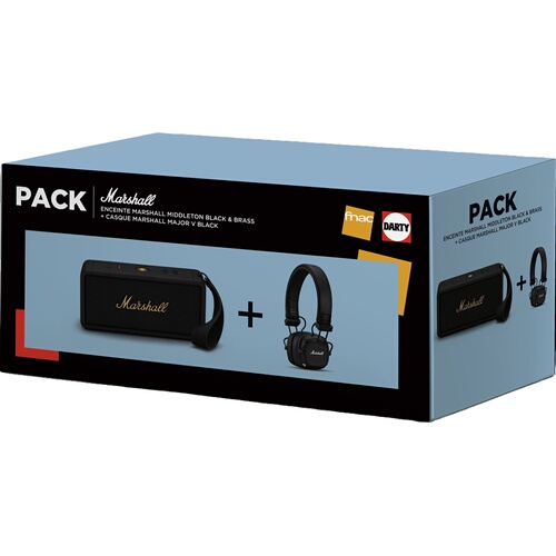 Pack Enceinte sans fil Marshall Bluetooth Middleton & Bras + Casque sans fil Major - vue 2