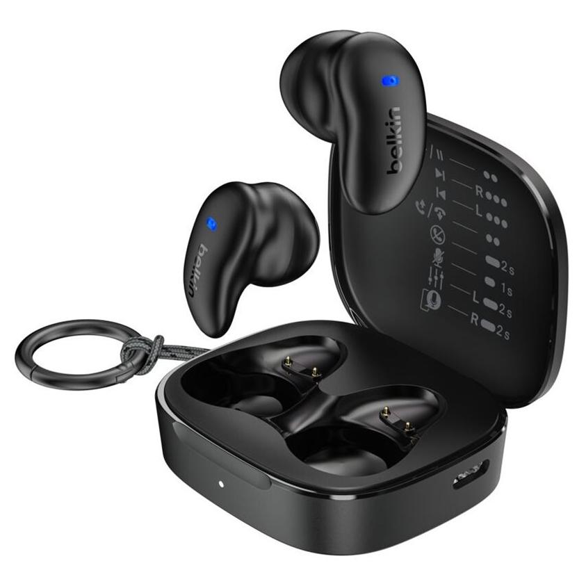 Belkin SoundForm Anywhere - Écouteurs sans fil avec micro - semi-in-ear - Bluetooth - noir