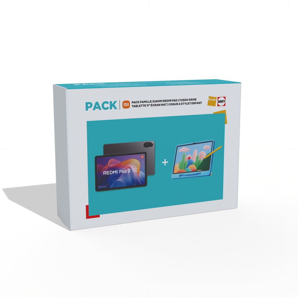 Pack Tablette Tactile Xiaomi Redmi Pad 2 Play 11 4G + coque et stylet enfant - vue 3