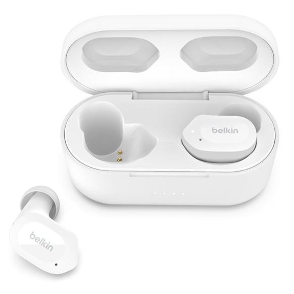 Belkin SoundForm Play - Écouteurs sans fil avec micro - intra-auriculaire - Bluetooth - Suppresseur de bruit actif - nuage Belkin SoundForm Play - Écouteurs sans fil avec micro - intra-auriculaire - Bluetooth - Suppresseur de bruit actif - nuage
