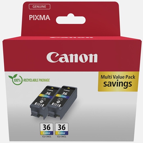 Pack de 2 cartouches d'encre Canon Twin Pack CLI 36CL - vue 4