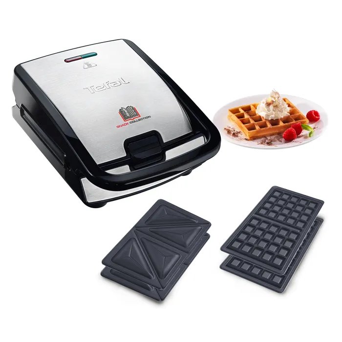 Tefal Appareil à gaufres et croque monsieur 2 jeux de plaques inclus Rangement facile Nettoyage sans effort Indicateur de chaleur Revêtement antiadhésif Snack Collection SW852D12 - vue 2