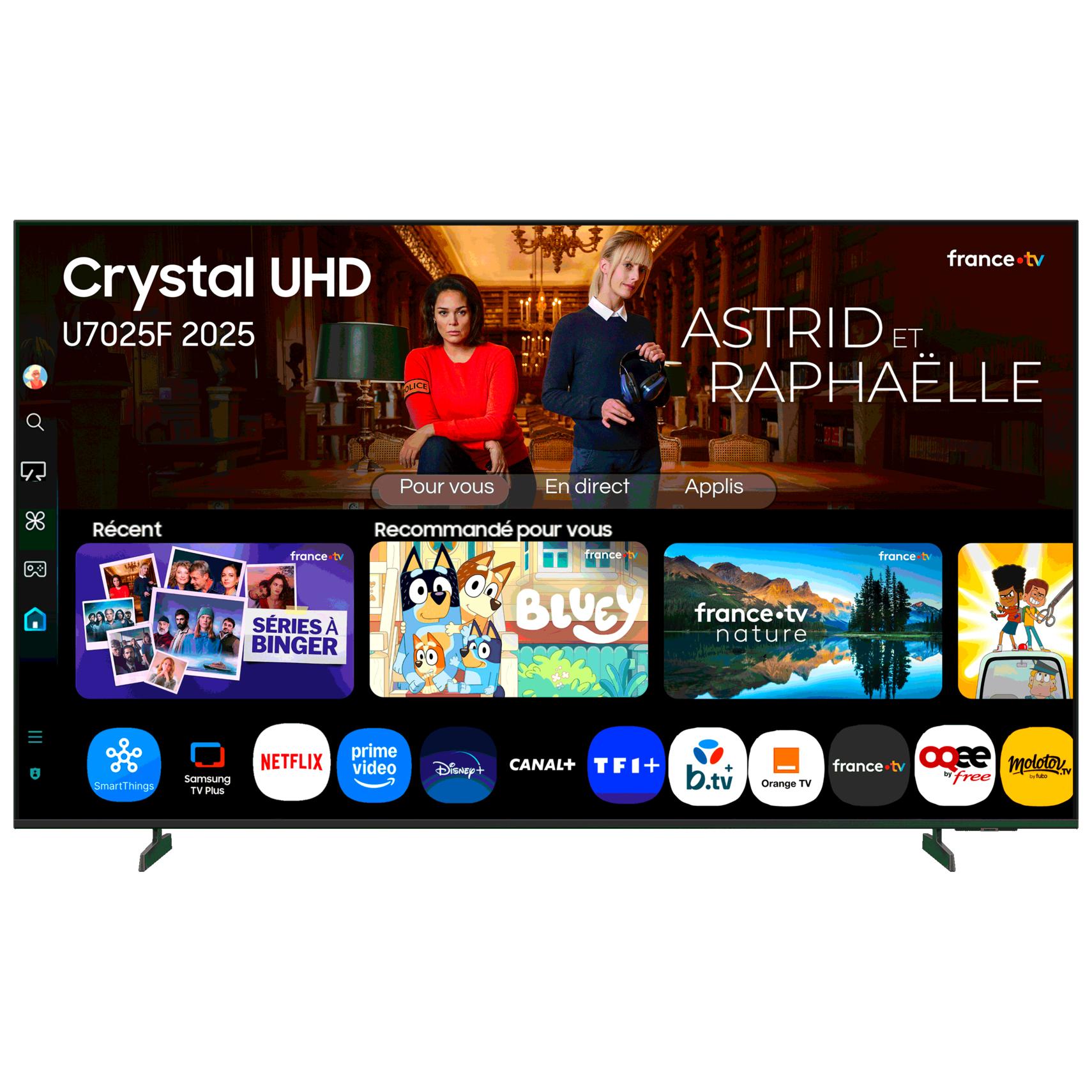 Samsung TV 65 pouces Crystal UHD U7025F 4K Smart TV couleurs incroyables avec Crystal Processor 4K écoutez tous les haut parleurs avec Q Symphony données protégées Knox Security et Gaming Hub - vue 6
