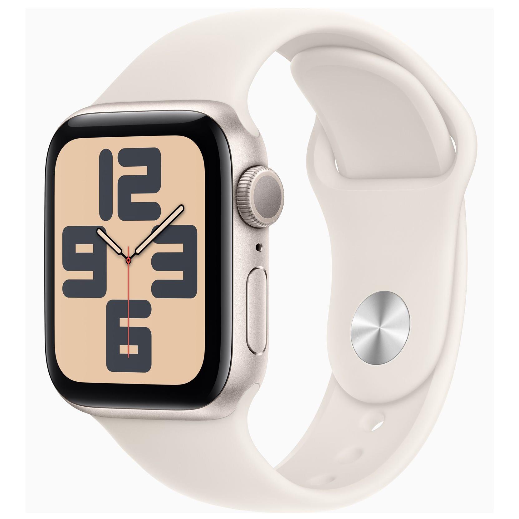 Apple Watch SE (GPS) - 2e génération - 40 mm - aluminium droit - Montre connectée avec bracelet sport - fluoroélastomère - droit - taille du bracelet : S/M - 32 Go - Wi-Fi 4, Bluetooth - 26.4 g