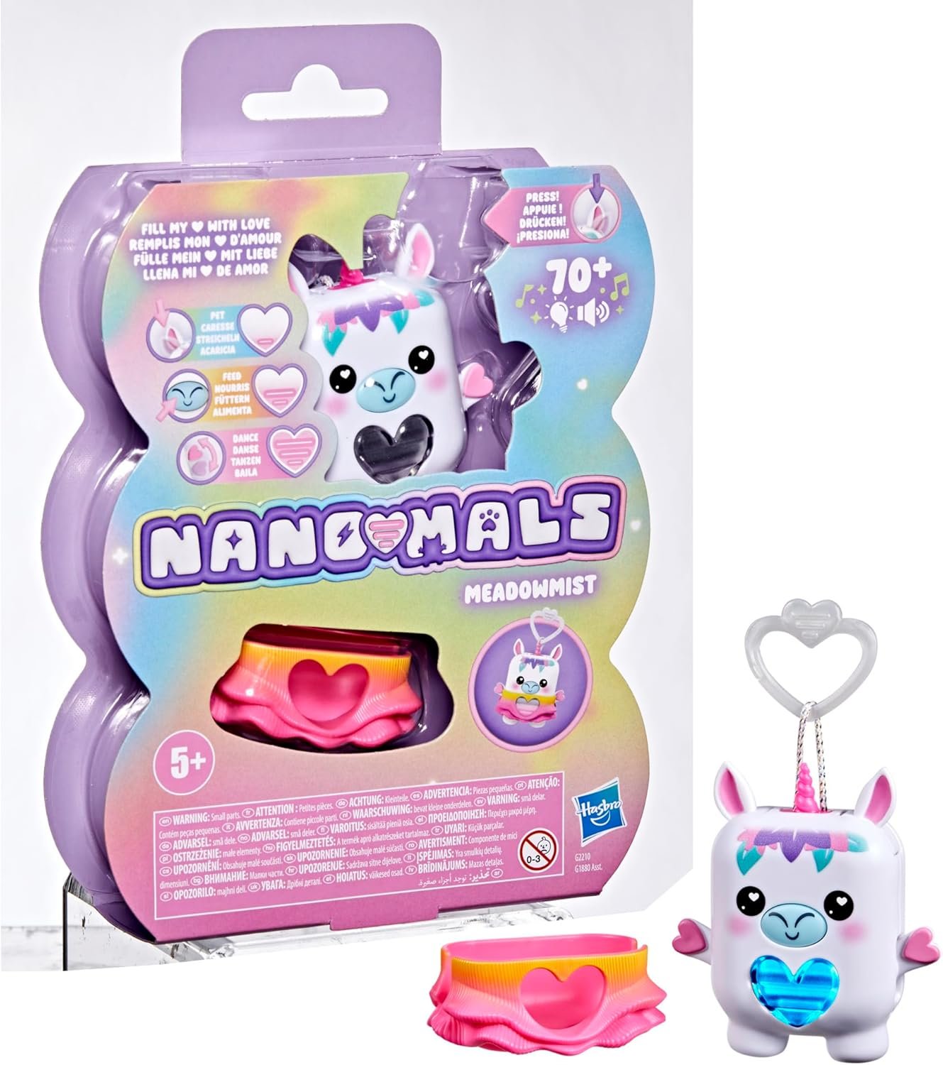 Hasbro Nano-Mals Meadowmist la Licorne - Compagnon électronique - Blanc
