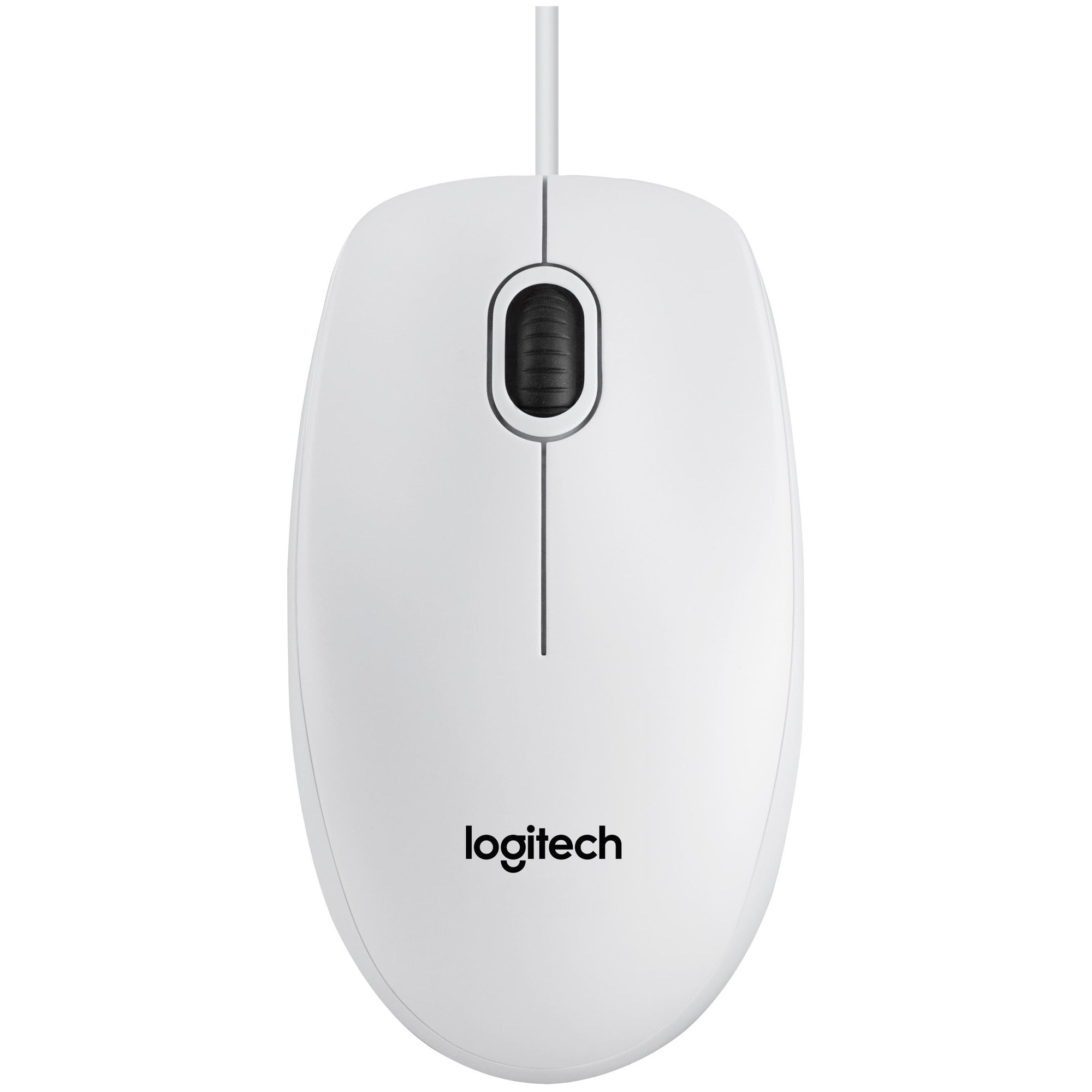Logitech B100 - Souris - droitiers et gauchers - optique - 3 boutons - filaire - USB - blanc