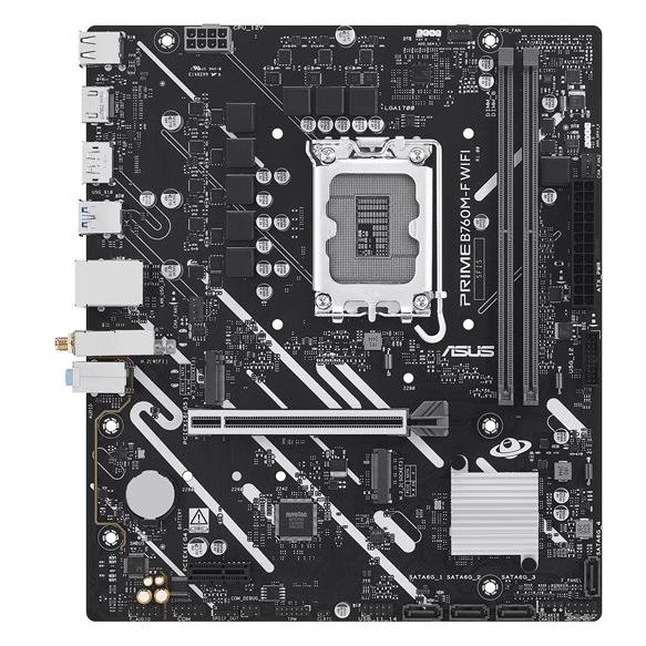 ASUS PRIME B760M F WIFI Carte mère micro ATX Socket LGA1700 B760 Chipset USB 3.2 Gen 1 Gigabit LAN Wi Fi 6 Bluetooth carte graphique embarquée unité centrale requise audio HD...