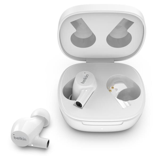 Belkin SoundForm Rise - Écouteurs sans fil avec micro - intra-auriculaire - Bluetooth - blanc Belkin SoundForm Rise - Écouteurs sans fil avec micro - intra-auriculaire - Bluetooth - blanc